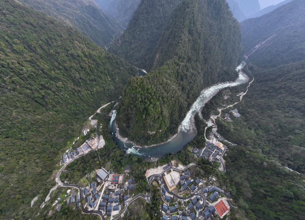 2023年3月10日，獨龍江航拍。